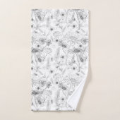 Matig chic black white daisy flower patroon bad handdoek (Handdoek)