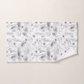 Matig chic black white daisy flower patroon bad handdoek (Handdoek)