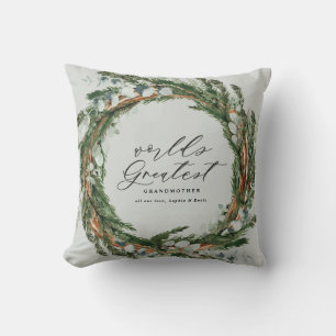 Matig chic elegant leafy wreatfoto grootmoeder kussen