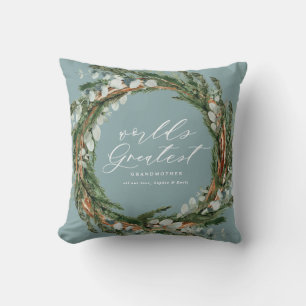 Matig chic elegant leafy wreatfoto grootmoeder kussen