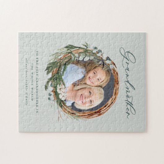 Matig chic elegant leafy wreatfoto grootmoeder legpuzzel (Horizontaal)