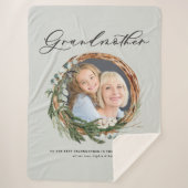 Matig chic elegant leafy wreatfoto grootmoeder sherpa deken (Voorkant)