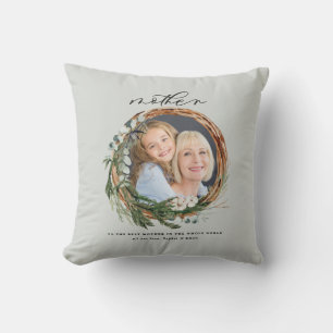 Matig chic elegant leafy wreatfoto moeder kussen
