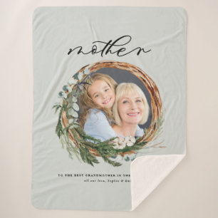 Matig chic elegant leafy wreatfoto moeder sherpa deken