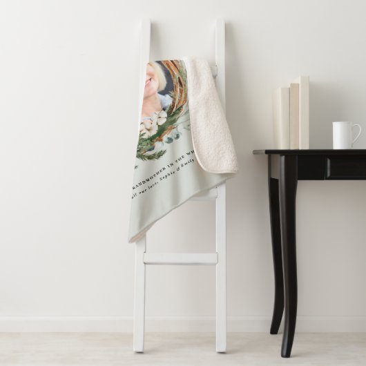 Matig chic elegant leafy wreatfoto moeder sherpa deken (In situ)