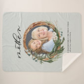 Matig chic elegant leafy wreatfoto moeder sherpa deken (Voorkant (horizontaal))