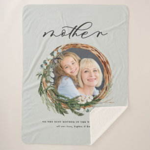 Matig chic elegant leafy wreatfoto moeder sherpa deken