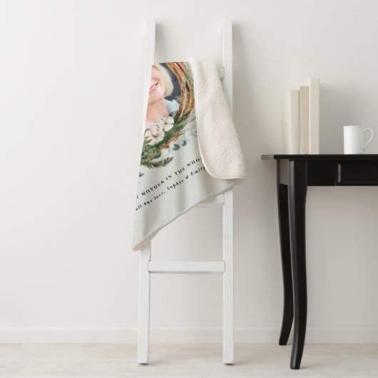 Matig chic elegant leafy wreatfoto moeder sherpa deken (In situ)