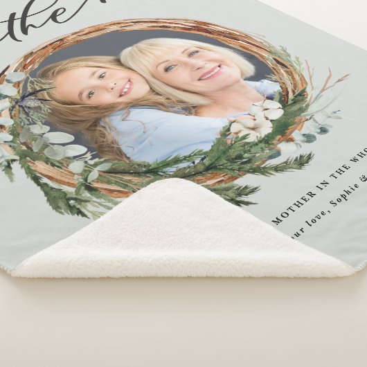 Matig chic elegant leafy wreatfoto moeder sherpa deken (3/4)