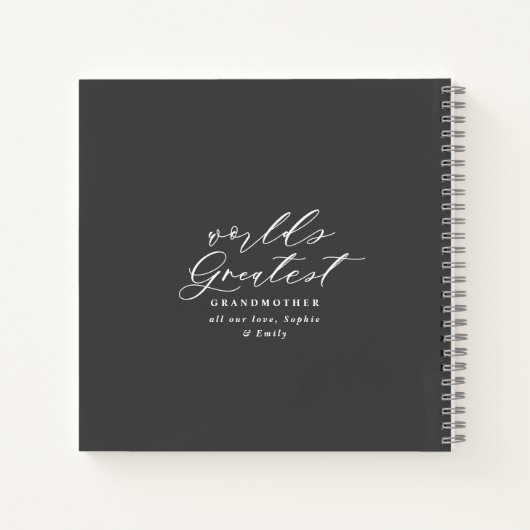 Matig chic elegant leafy wreatfoto oma notitieboek (Achterkant)