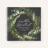 Matig chic elegant leafy wreatfoto oma notitieboek (Voorkant)