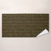 Matig chic elegant zwart en goud badhanddoek (Badhanddoek)