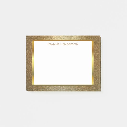 Matig chic glitter Gold White gepersonaliseerd Post-it® Notes (Voorkant)