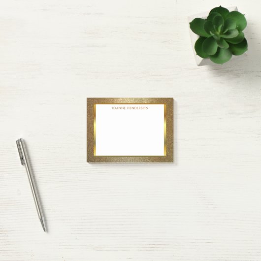 Matig chic glitter Gold White gepersonaliseerd Post-it® Notes (Kantoor)