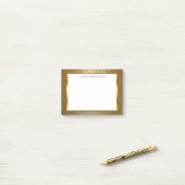 Matig chic glitter Gold White gepersonaliseerd Post-it® Notes (Op bureau)