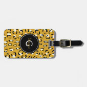 Matig chic gold cheetah printpatroon monogram bagagelabel (Voorkant horizontaal)