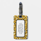 Matig chic gold cheetah printpatroon monogram bagagelabel (Achterkant verticaal)