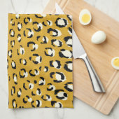 Matig chic gold cheetah printpatroon monogram theedoek (Quarter Fold)