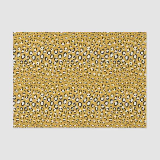 Matig chic gold cheetah printpatroon monogram tissuepapier (Voorkant)