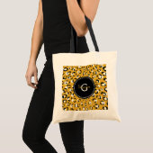 Matig chic gold cheetah printpatroon monogram tote bag (Voorkant (product))