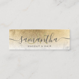 Matig chic gold foil ombre marble makeup hair mini visitekaartje