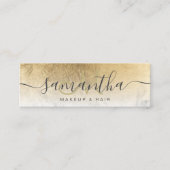 Matig chic gold foil ombre marble makeup hair mini visitekaartje (Voorkant)