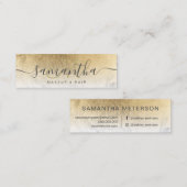 Matig chic gold foil ombre marble makeup hair mini visitekaartje (Voorkant / Achterkant)