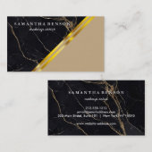 Matig chic Gold geometrische witte marmer Visitekaartje (Voorkant / Achterkant)
