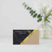 Matig chic Gold geometrische witte marmer Visitekaartje (Staand voorkant)