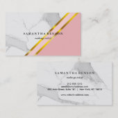 Matig chic Gold geometrische witte marmer Visitekaartje (Voorkant / Achterkant)