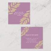Matig chic gold glitter blad mauve make-up vierkante visitekaartje (Voorkant / Achterkant)