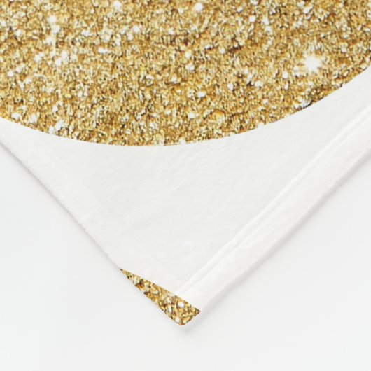 Matig chic gold glitter effect polka stips fleece deken (Hoek)