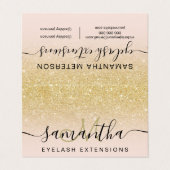 Matig chic gold glitter ombre blush eye aftercare visitekaartje (Buitenkant ongevouwen)