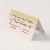 Matig chic gold glitter ombre blush eye aftercare visitekaartje (Achterkant)