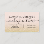 Matig chic gold glitter ombre blush make-up hair visitekaartje (Achterkant)
