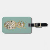 Matig Chic Marble Gold Pineappelfruit Bagagelabel (Voorkant horizontaal)