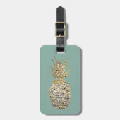 Matig Chic Marble Gold Pineappelfruit Bagagelabel (Voorkant verticaal)