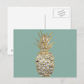 Matig Chic Marble Gold Pineappelfruit Briefkaart (Voorkant / Achterkant)