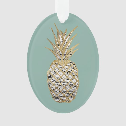 Matig Chic Marble Gold Pineappelfruit Ornament (voorkant)