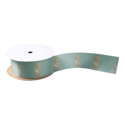 Matig Chic Marble Gold Pineappelfruit Satijnen Lint (Spoel)