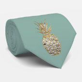 Matig Chic Marble Gold Pineappelfruit Stropdas (Opgerold)