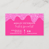 Matig chic neon roze druppelt borstel vast visitekaartje (Achterkant)