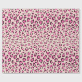 Matig chic roze cheetah printpatroon monogram cadeaupapier (Vlak)