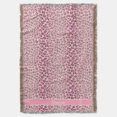 Matig chic roze cheetah printpatroon monogram deken (Voorkant Verticaal)