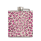 Matig chic roze cheetah printpatroon monogram heupfles (Achterkant)