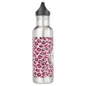 Matig chic roze cheetah printpatroon monogram waterfles  (Links)