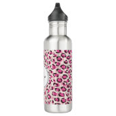 Matig chic roze cheetah printpatroon monogram waterfles  (Rechts)