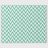 Matig chic textured green ikat chevron patroon cadeaupapier (Vlak)