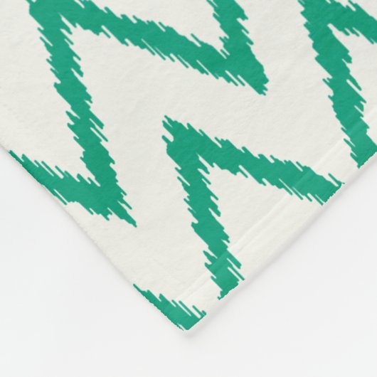 Matig chic textured green ikat chevron patroon fleece deken (Hoek)