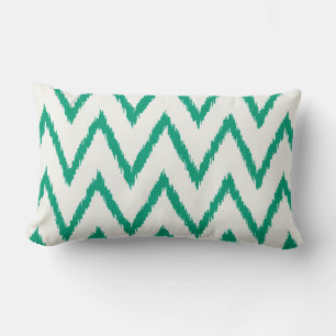 Matig chic textured green ikat chevron patroon kussen
